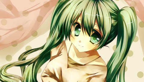 Hatsune miku, вокалоид, искусство, девушка