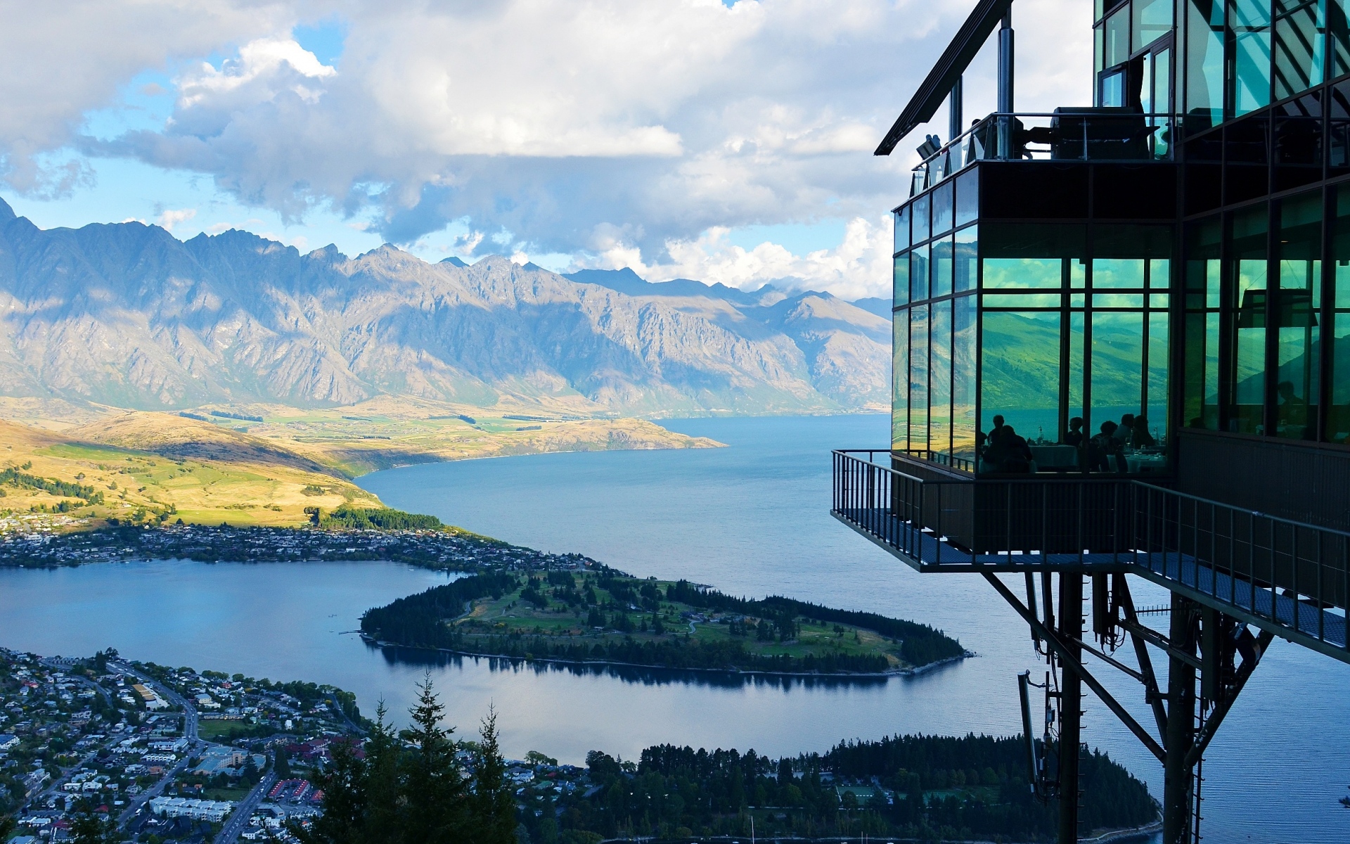 Картинки Новая Зеландия, озеро, гора, расстояние фото и обои на рабочий стол