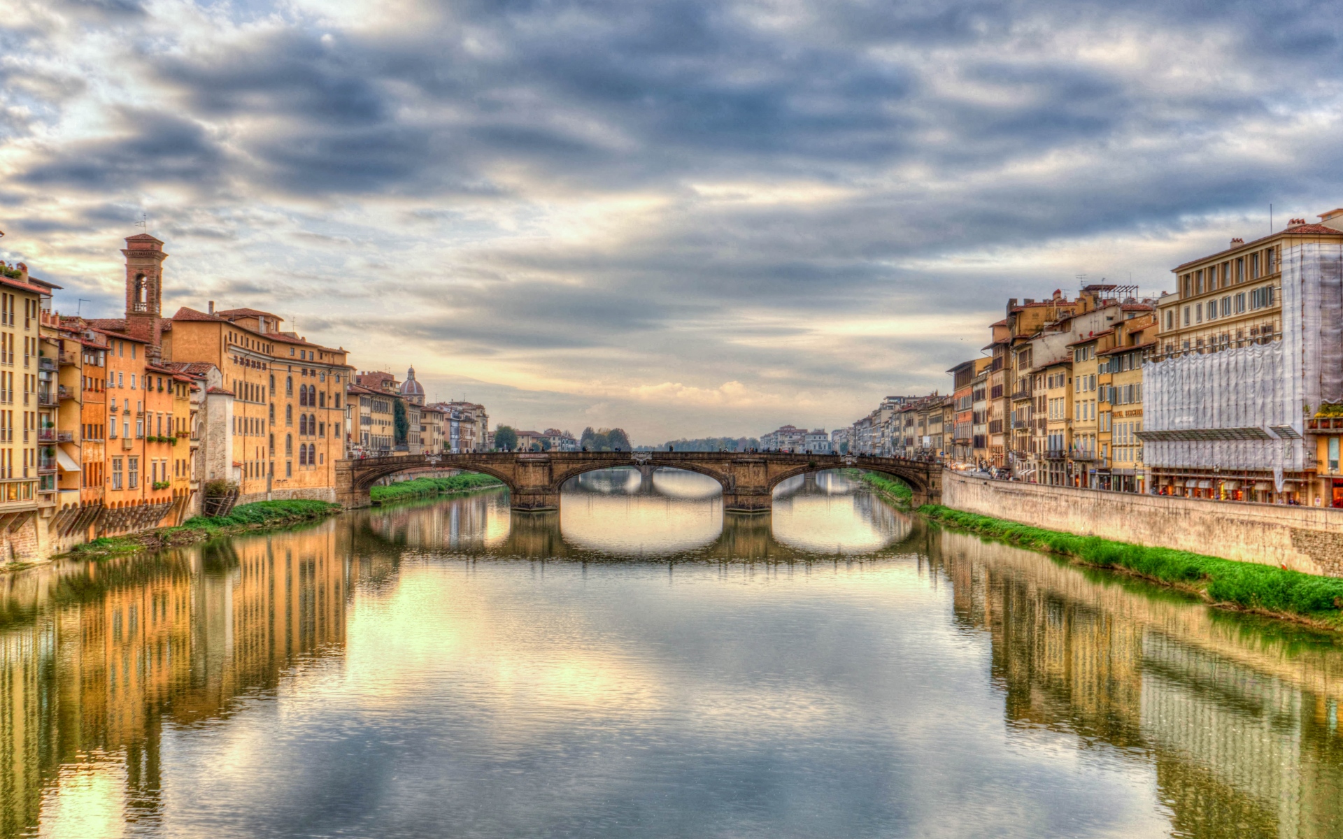 Картинки Florence, italy, мост, река, hdr фото и обои на рабочий стол
