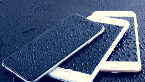 Яблоко, iphone 6, капли, смартфон