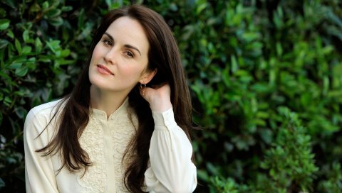 Michelle dockery, актриса, улыбка, блузка