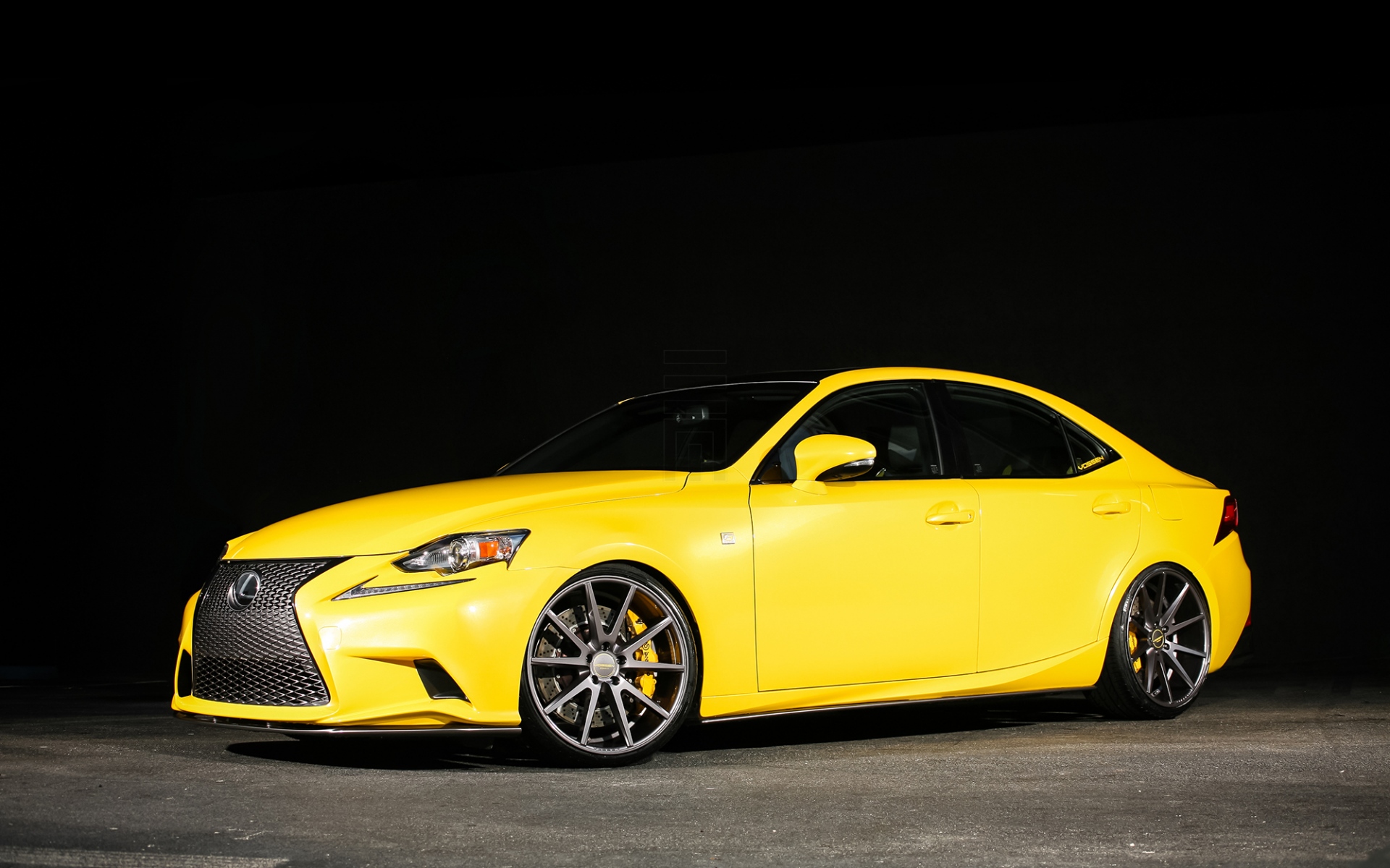 Картинки Lexus, is, vossen, yellow, side view фото и обои на рабочий стол