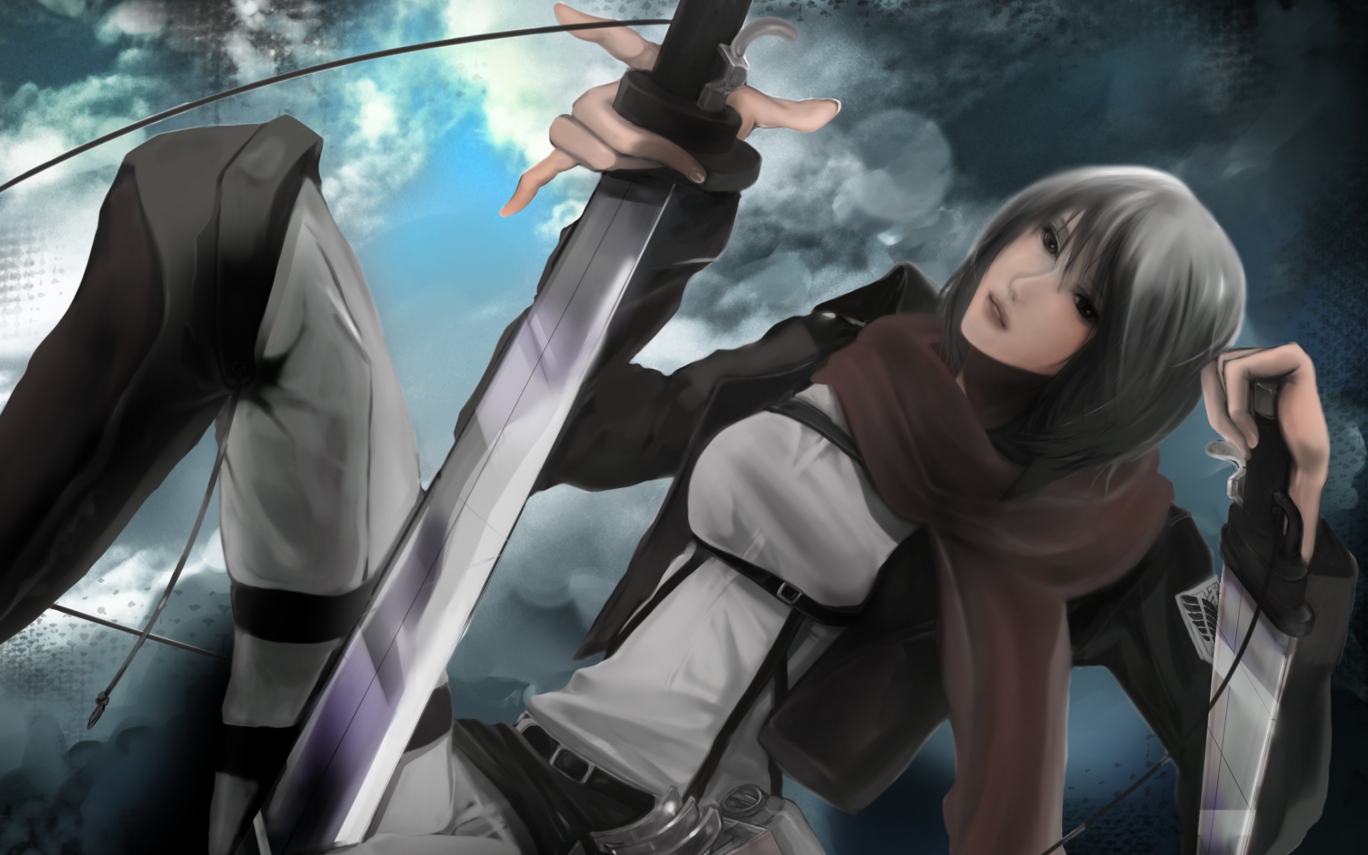 Картинки Mikasa ackerman, лезвия, shingeki no kyojin фото и обои на рабочий стол