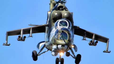 Mi-24, вертолет, небо