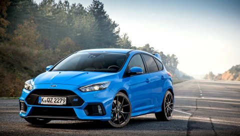 Ford, focus, rs, blue, side view