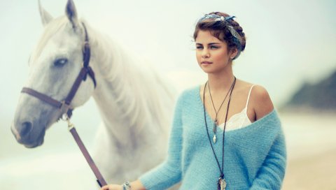 Selena gomez, актриса, лошадь, певец, знаменитость, модель