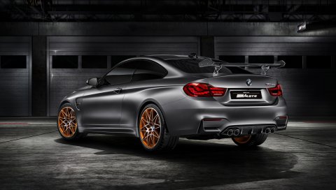 Bmw, m4, gts, f82, серебристый, вид сзади