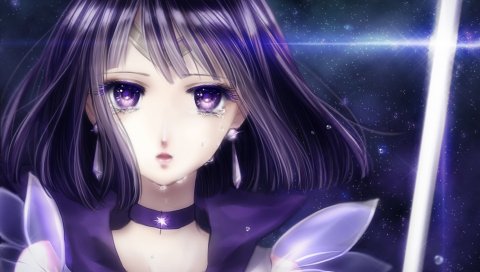 Tomoe hotaru, матрос сатурн, девушка, лицо, искусство, аниме