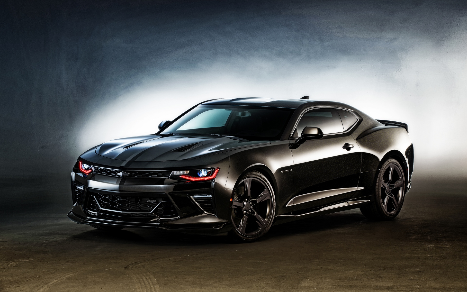 Картинки Chevrolet, camaro, концепция, черный, вид сбоку фото и обои на рабочий стол