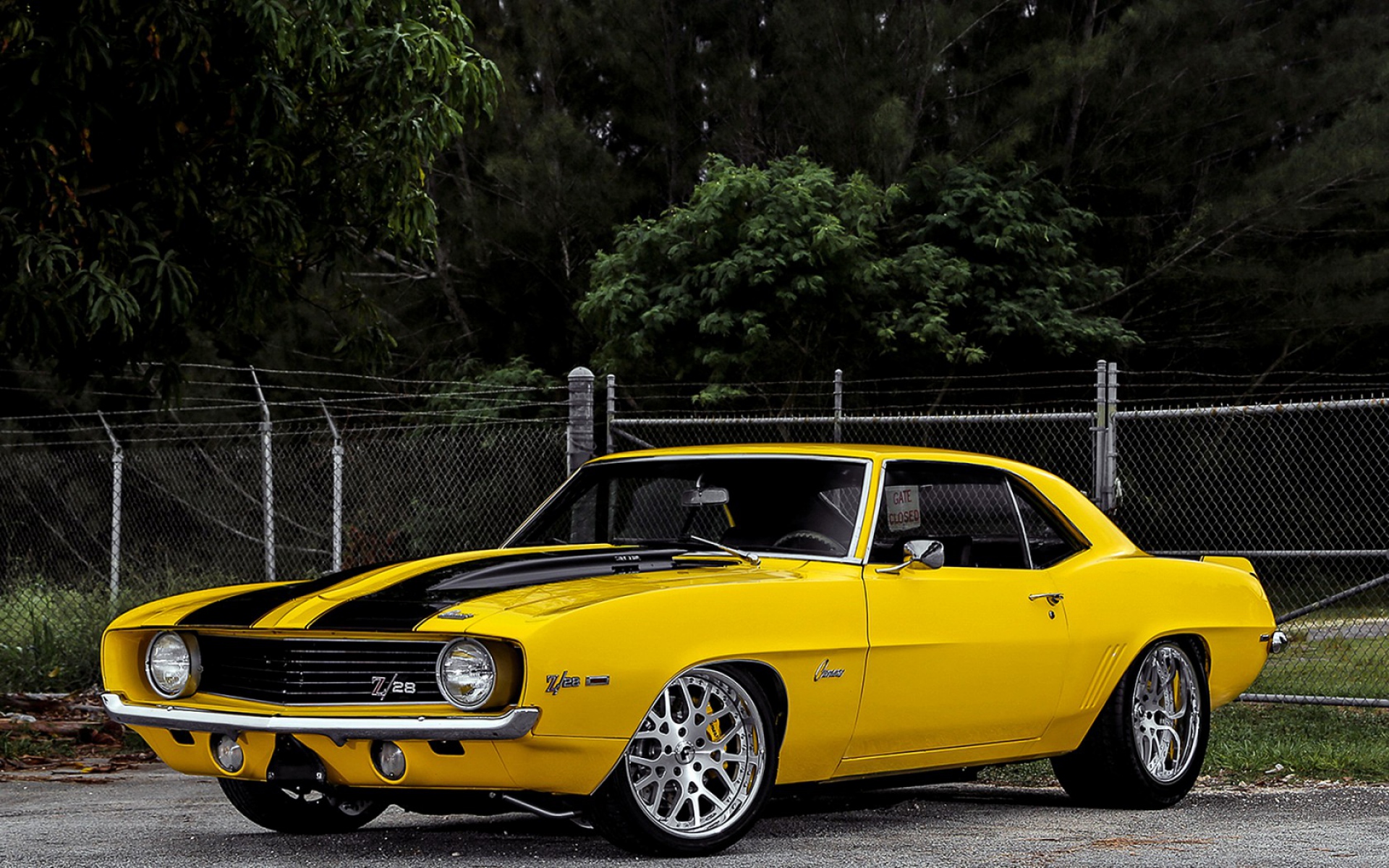 Картинки Chevrolet, camaro, 1969, желтый, вид сбоку фото и обои на рабочий стол