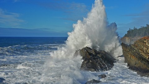 Море, серфинг, скалы, небо