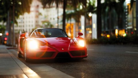 Ferrari enzo, красный, вид сбоку