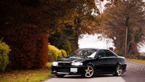 Toyota, chaser, вид сбоку, осень