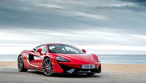 Mclaren, 570s, красный, вид сбоку