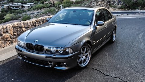 Bmw, m5, e39, серебристый, вид сбоку
