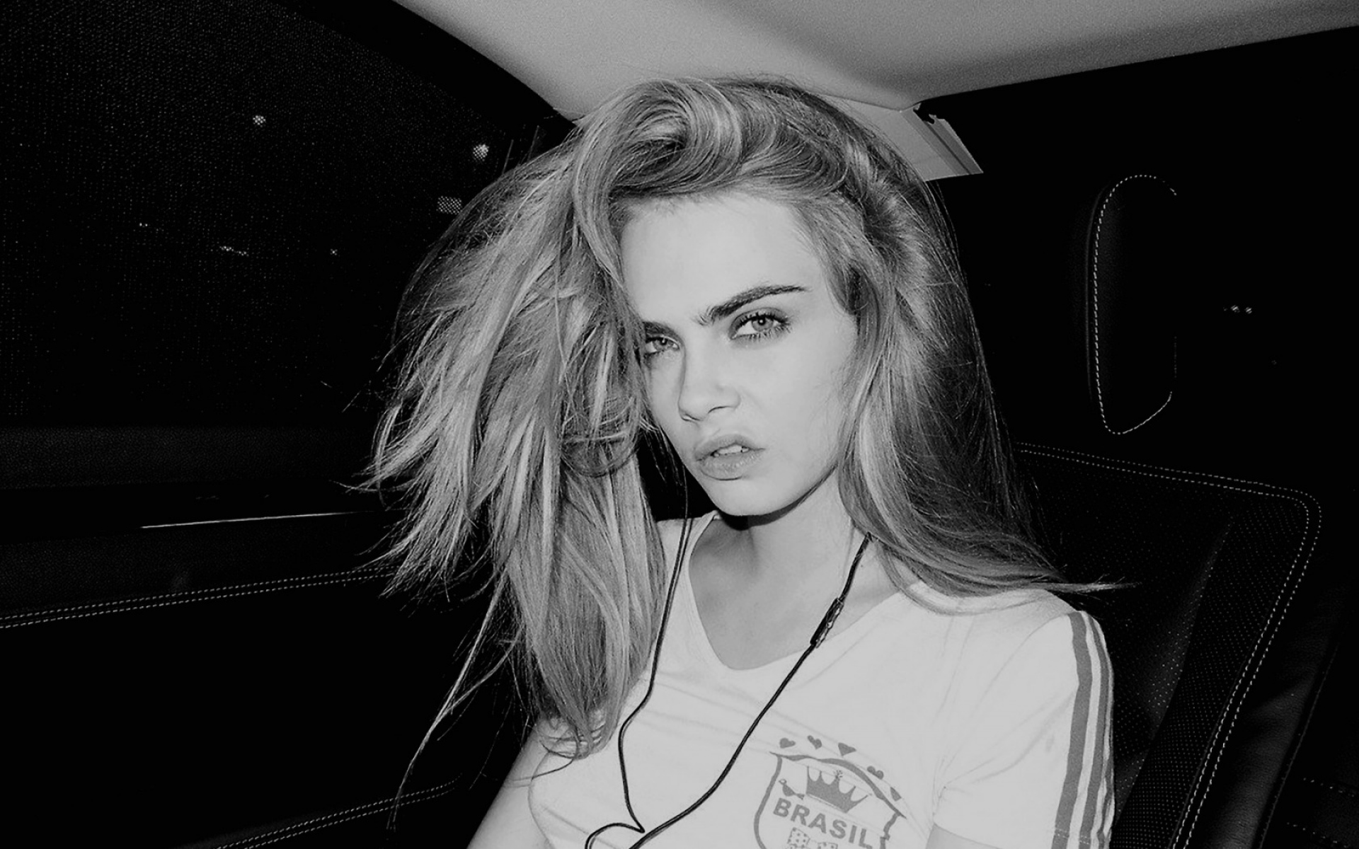 Картинки Cara delevingne, актриса, модель, лицо, bw фото и обои на рабочий стол
