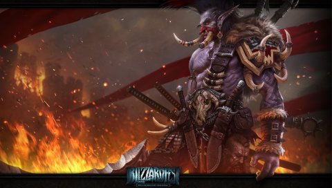 Мир Warcraft, тролль, оружие, искусство