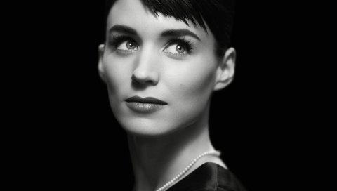 Руни мара, актриса, лицо, bw