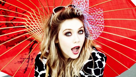 Elizabeth olsen, зонтик, знаменитость