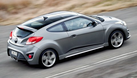 Hyundai, veloster, turbo, вид сбоку, серебристый