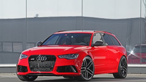 Audi, rs6, красный, вид сбоку
