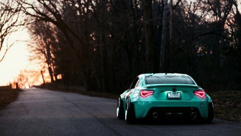 Toyota, gt86, вид сзади, вечер