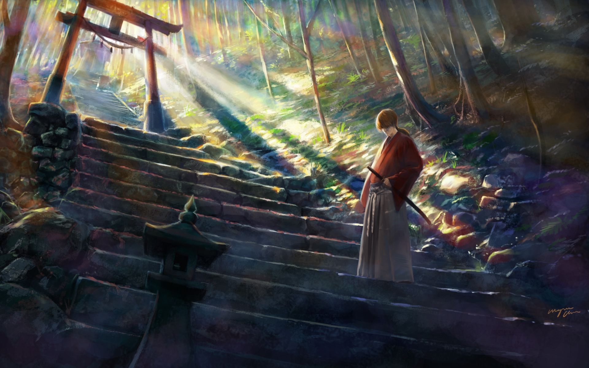 Картинки Rurouni kenshin, himura kenshin, самурай, катана фото и обои на рабочий стол