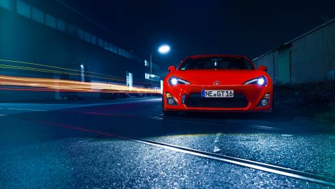 Toyota, gt86, красный, вид спереди