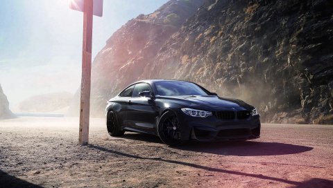 Bmw, m4, f82, черный, вид сбоку