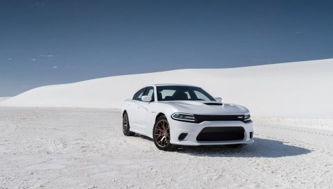 Dodge, претендент, srt, белый, вид сбоку
