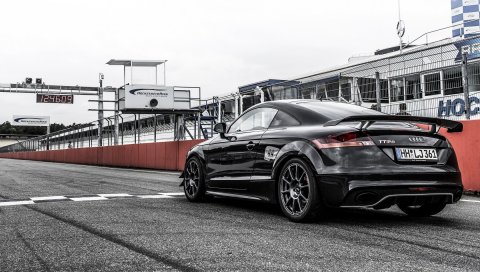 Audi, tt, rs, черный, вид сзади