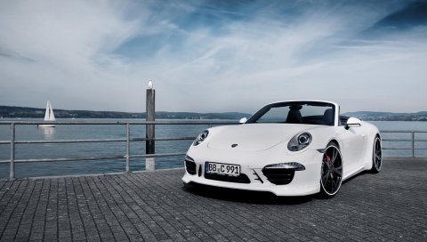 Porsche, 911, carrera s, белый, кабриолет