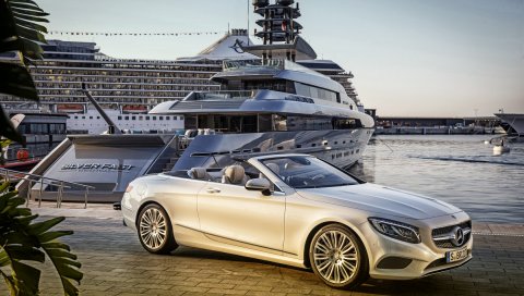Mercedes-benz, s 500, a217, серебро, вид сбоку, кабриолет, hdr