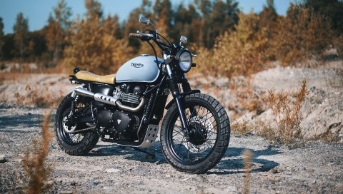 Триумф, bonneville, велосипед, вид сбоку