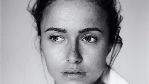 Hayden panettiere, актриса, лицо, bw