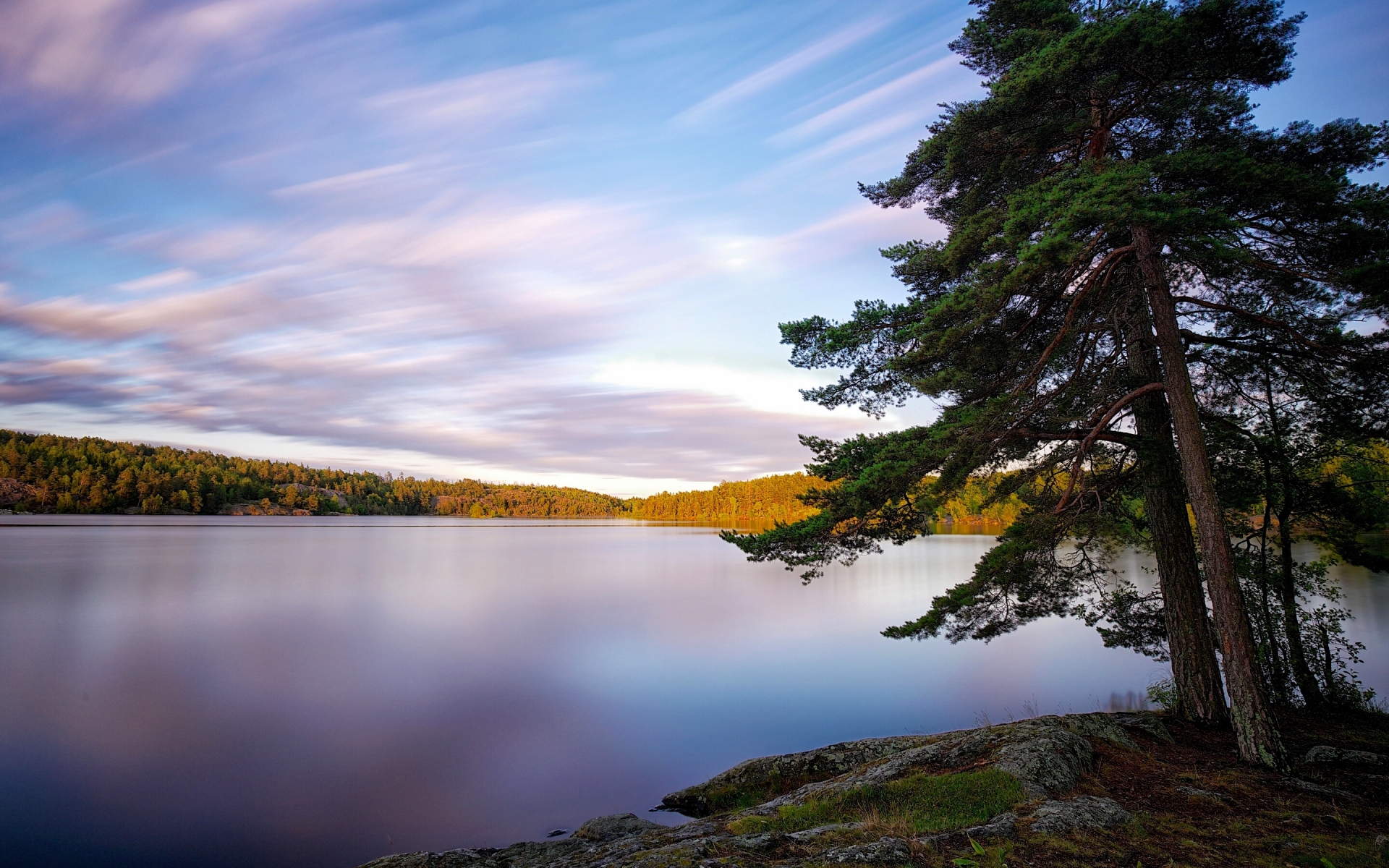 Картинки Швеция, озера, деревья фото и обои на рабочий стол