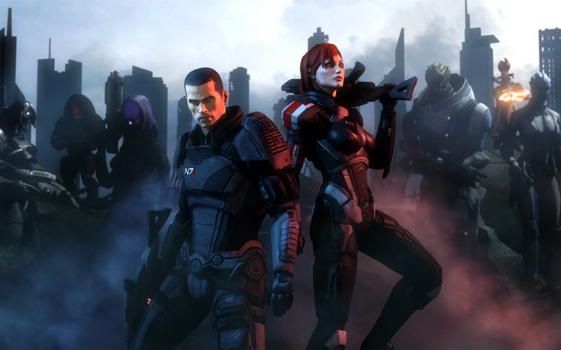 Картинки Массовый эффект, shepard, garrus vakarian фото и обои на рабочий стол