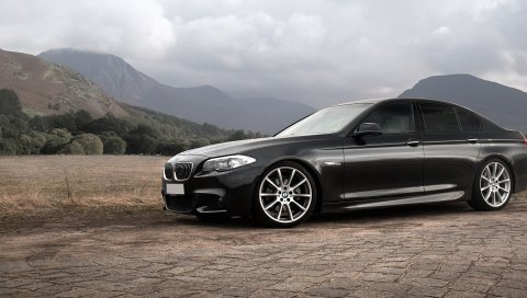 Bmw, 5, черный, вид сбоку, f10