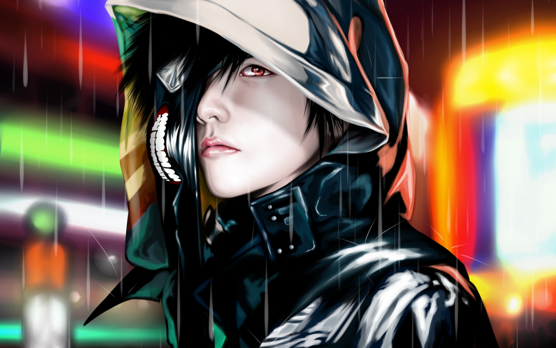 Картинки Tokyo ghoul, мужчина, капот, искусство фото и обои на рабочий стол