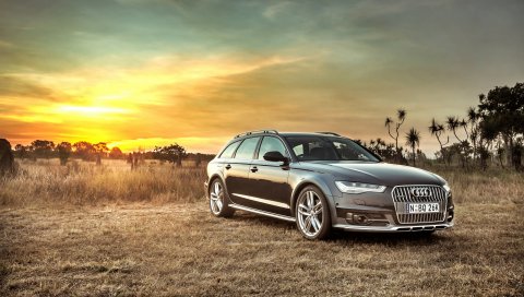 Audi, a6, allroad, вид сбоку, hdr