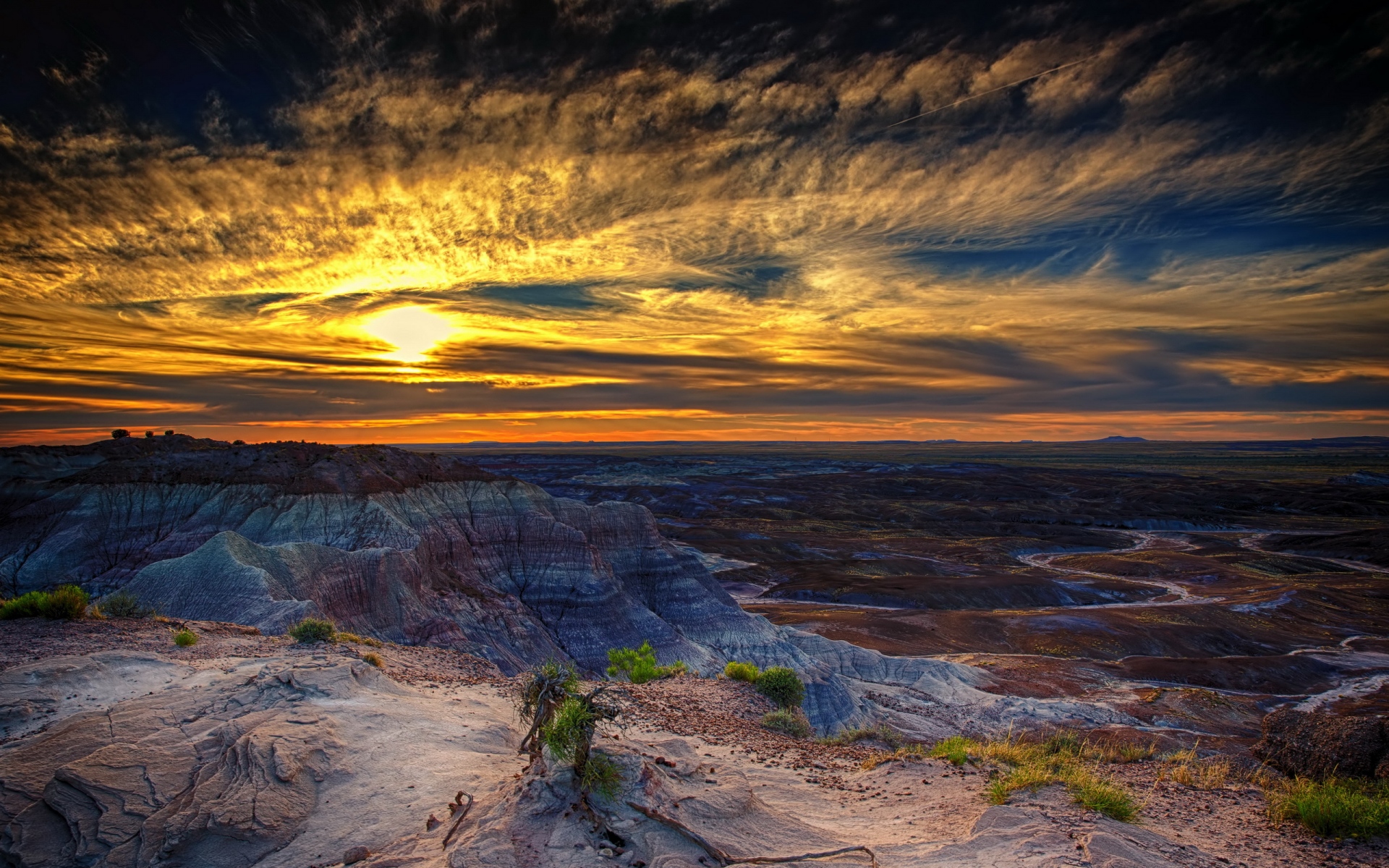 Картинки Окаменевший лес, аризона, закат, hdr фото и обои на рабочий стол