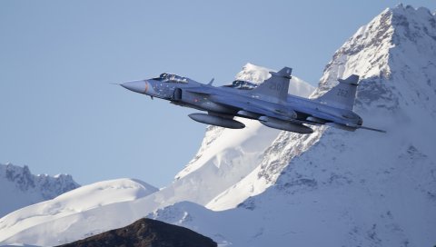 Jas 39, gripen, истребитель, горы, самолет
