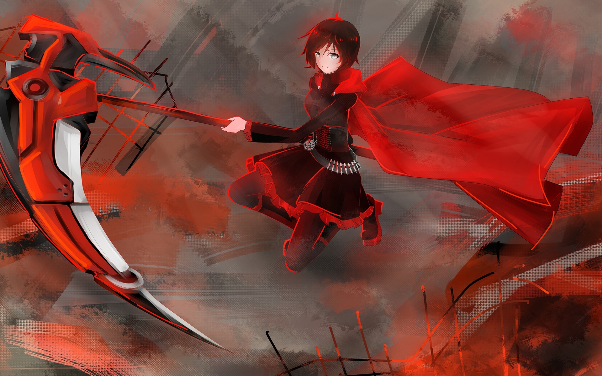Картинки Rwby, рубиновая роза, оружие, искусство фото и обои на рабочий стол