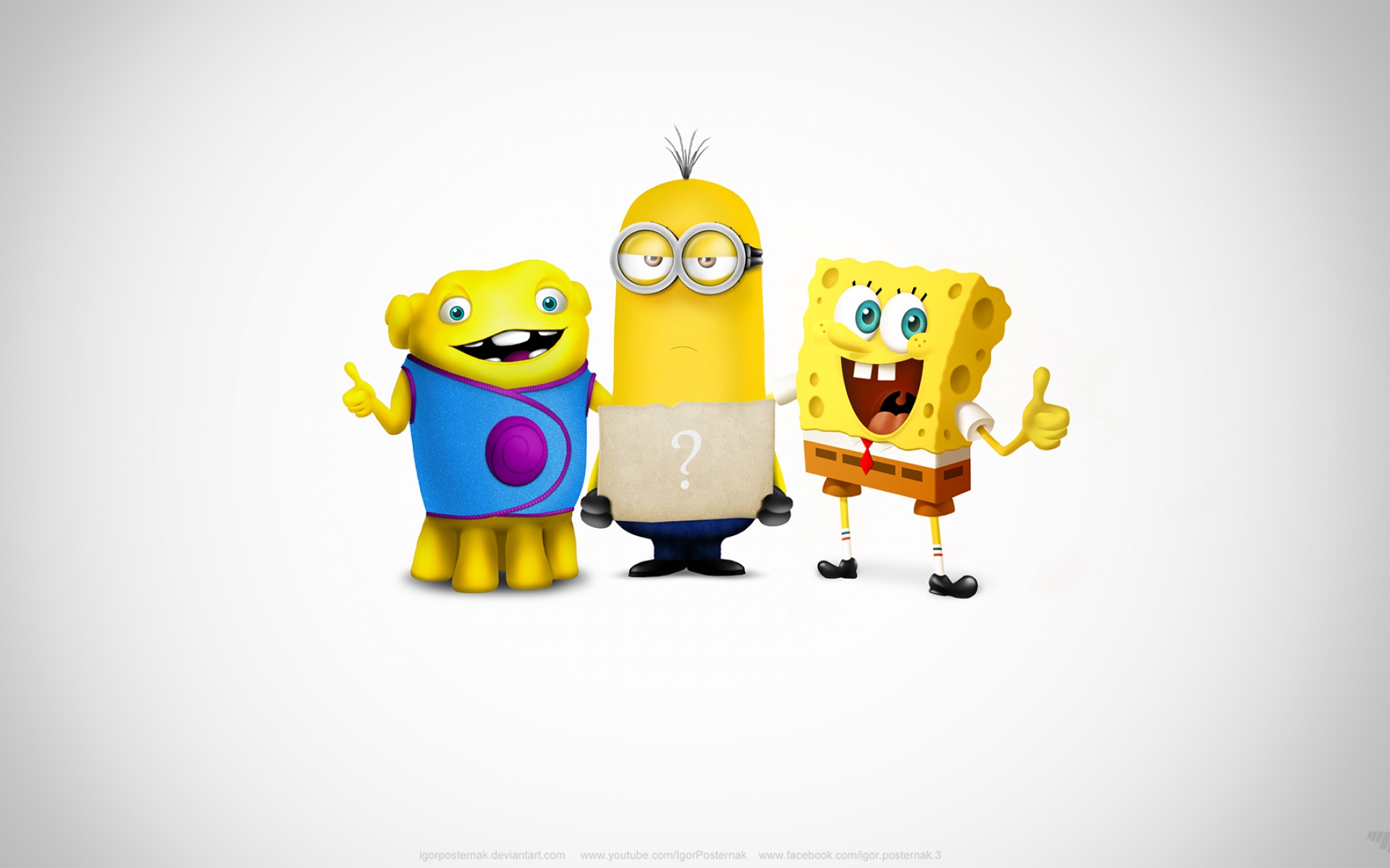 Картинки Spongebob, миньон, кевин, супер-команда фото и обои на рабочий стол