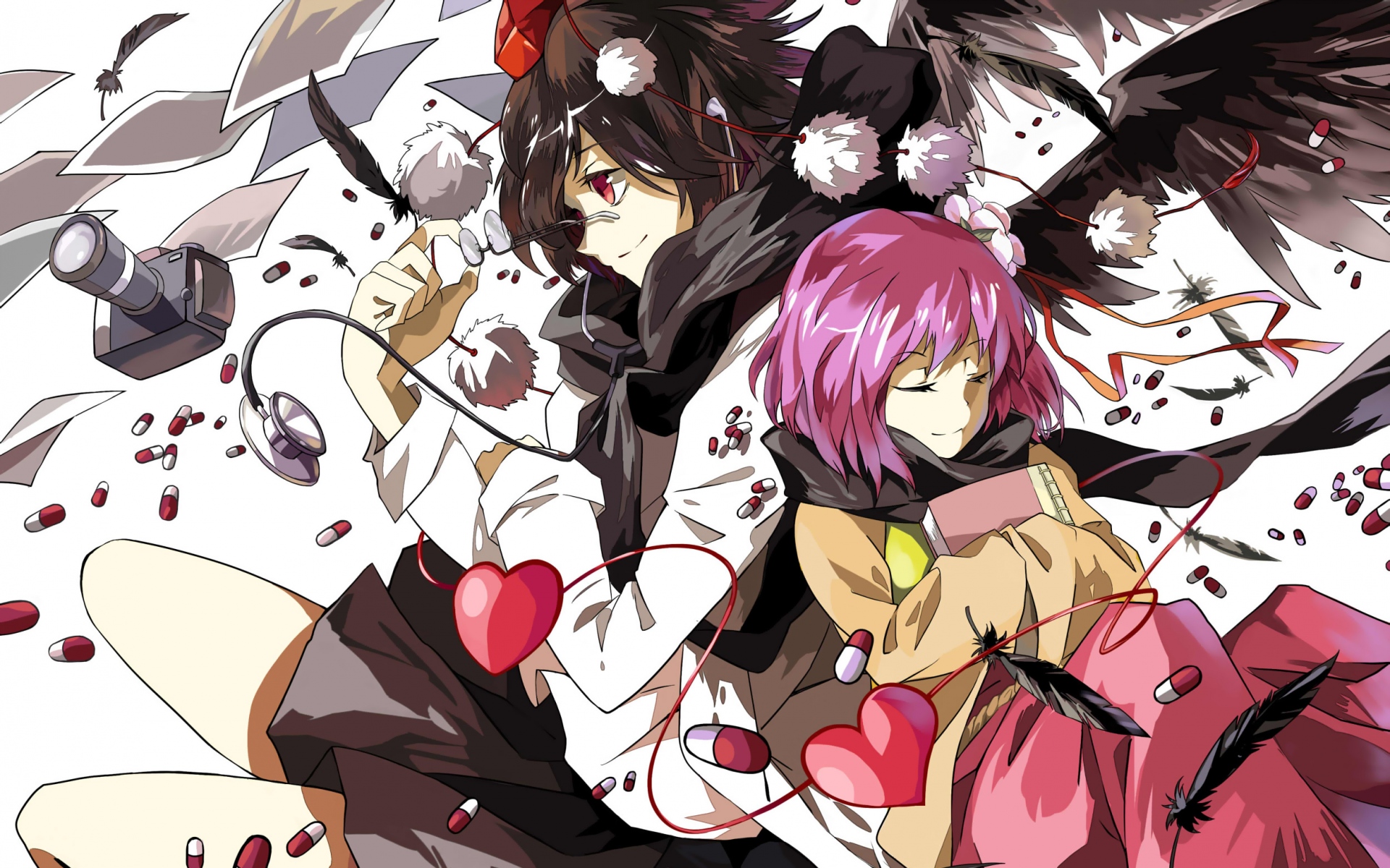 Картинки Yanshoujie, touhou, hieda no akyuu, shameimaru aya фото и обои на рабочий стол