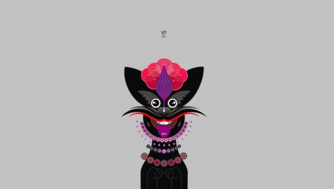 Кошка, дракон, искусство, минимализм