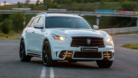 Infiniti, qx70, белый, вид спереди