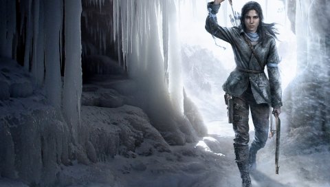 Возвышение рейдера-гробницы, рейдер-гробница, льдины, девушка, искусство