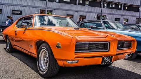 Pontiac, gto, 1968, оранжевый, бампер
