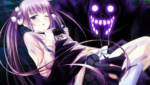 Yaneura no kanojo, аниме, девушка, монстр